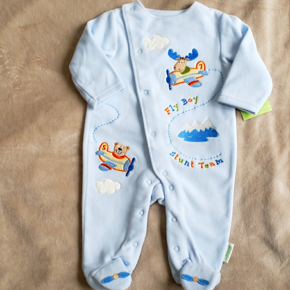 Infant Boys Fleece Footed Coverall
